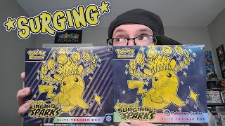 SURGING POKEMON SURGING SPARKS ELITE TRAINER BOX OPENING [upl. by Amron]