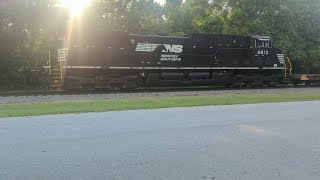 NS NS 4813 Leads S88810 with Siemens energy Schnabel car load and manned caboose [upl. by Aikrehs794]