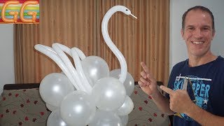 como hacer un cisne con globos  decoracion con globos  decoracion para bodas [upl. by Leidba193]