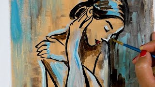 Abstract Figurative Painting  Painting Tutorial [upl. by Sommers]