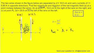 The two wires shown in the figure below are separated by d [upl. by Ogu]