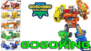 GoGo Dino GOGOKING Construction Excavator Set  gogodino transformers [upl. by Idnahr]