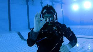 Full Face Mask Training and Diving With Lifeline Signals Germany  march 2018 [upl. by Jasun]