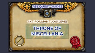 RS3 Throne Of Miscellania Quest Guide  4K  Ironman  Low Level [upl. by Ordnazil]