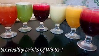 Six Healthy Juices Recipe  6 Healthy Drinks Recipe winter special Simple recipes by sona [upl. by Arec288]