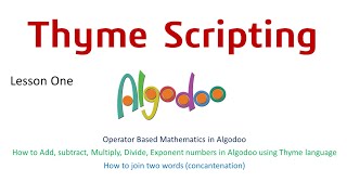 Algodoo  Scripting in Thyme  Operator Based Mathematics  Lesson 1 [upl. by Ybrik]