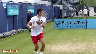 Novak Djokovic Training London 2018  Court Level View [upl. by Forrer591]