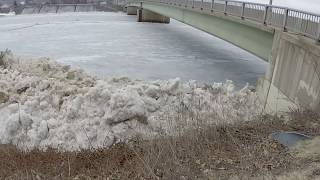 Susquehanna River Ice Going Out at Lock Haven  March 15 2015 [upl. by Gilligan295]