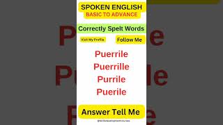 Correct spelt words puerile [upl. by Magdau]