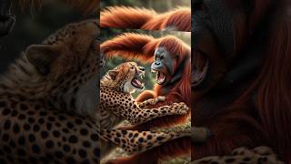 cheetah vs orangutan fight shortfeed shortvideo shorts [upl. by Olen]