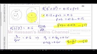 WST0101 Edexcel IAL S1 October 2022 Q6 Probability Set Notation amp Venn Diagrams [upl. by Ai661]