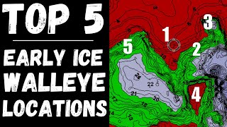 Early Ice Walleye Locations to CATCH MORE FISH  First Ice Walleye Fishing [upl. by Lorrimor]