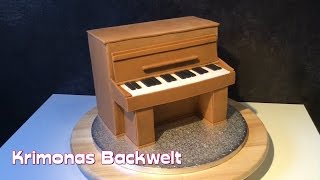 Klavier Fondant Torte  Piano Fondant Cake Design Tutorial Recipe  Motivtorte [upl. by Marsland162]