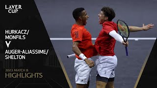 HurkaczMonfils v AugerAliassimeShelton Highlights  Laver Cup 2023 Match 8 [upl. by Eiramnerual179]