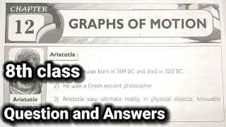 8th class  Physics  12Graphs Of Motion lesson  Question and Answers 8th class physics 12 lesson [upl. by Celisse277]