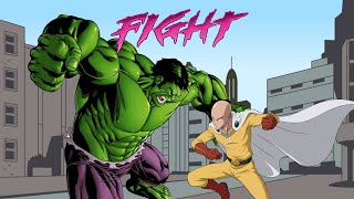 Hulk vs Saitama Animation  Taming The Beast Resound [upl. by Naujek]