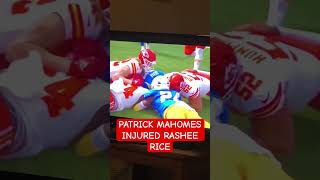 PATRICK MAHOMES INJURES RASHEE RICE 😡 [upl. by Tristis]