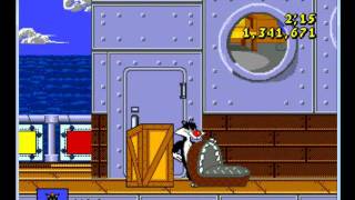 Sylvester and Tweety in Cagey Capers Mega DriveGenesis Level 7  Oceans of Trouble  Reupload [upl. by Alcus]