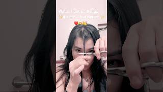 Girl on bangs Clip in bangs fylシ fypyoutube cliphairstyle funnyshorts likeforlikessubscribe [upl. by Anaerb]