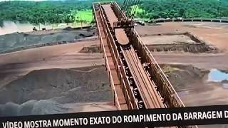 Exato momento em que a barragem de Brumadinho se rompe [upl. by Eugilegna445]