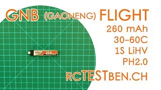 GNB Gaoneng Flight 1S 260mAh 30C60C LiHV Battery Testing  RCTESTBENCH [upl. by Iggie]