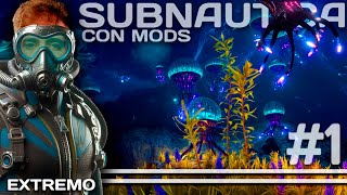 SUBNAUTICA EXTREMO solo una vida CON MODS 1 🌊🚀 Nuevas criaturas en las profundidades [upl. by Eleaffar]