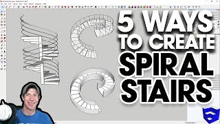 5 Ways to Create SPIRAL STAIRS IN SKETCHUP [upl. by Annerb]