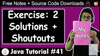 Java Tutorial Exercise 2  Solution and Shoutouts [upl. by Adalie]