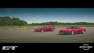 Grand Tour Ferrari Testarossa Vs Lamborghini Countach [upl. by Ednyl852]