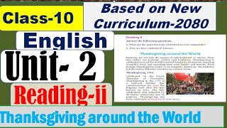 Grade 10 English Unit 2 Reading ii  Thanksgiving around the World [upl. by Hsitirb]