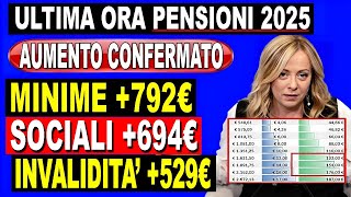 🚨UFFICIALE Aumento Pensioni 2025 e Nuova Quattordicesima  Vedi data di pagamento [upl. by Tobi106]