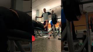 365lbs bench no spot 🦾 powerlifting improvement fit fitness gym workout motivation lifthard [upl. by Hnahk]