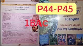 صفحة 44و45 من مقرر أولى باك ticket to English first baccalaureate 1bac [upl. by Gerc]