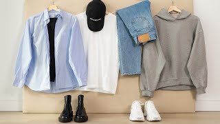 9 ITEMS 9 OUTFITS capsule wardrobe example [upl. by Gilson]