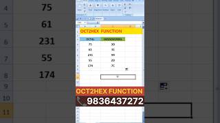 octal to hexadecimal conversion shorts excel octal hexadecimal octaltohexadecimal [upl. by Araf]