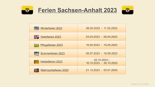 Ferien SachsenAnhalt 2023 [upl. by Nialb]