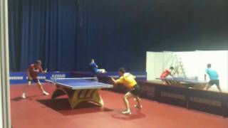 Timo Boll in Training Hall at WTTC 2011 [upl. by Yenhpad]