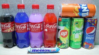 Experiment Pepsi Mirinda Mtn Dew Cola vs Mentos Eruption Fun ASMR TECHS [upl. by Veradia334]