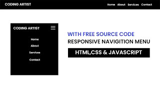 Responsive Navigation Bar  HTML CSS amp Javascript [upl. by Rickard475]