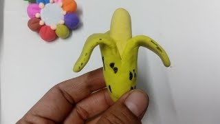 peel Bananahow to make Banana with clayclay art Diy super clay art [upl. by Patten]