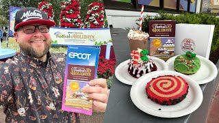 EPCOT Festival of the Holidays  NEW Cookie Stroll amp Trying 22 Snacks  Walt Disney World [upl. by Quartet]