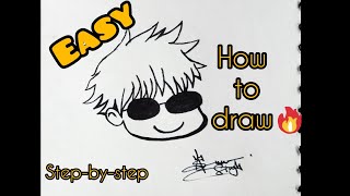 Funny GOJO Face  drawing tutorial 💖✨❤️ [upl. by Thgiled438]