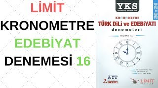 LÄ°MÄ°T YAYINLARI  LÄ°MÄ°T KRONOMETRE EDEBÄ°YAT DENEMESÄ° 16  TÃœRKÃ‡EHANE [upl. by Aikemaj614]