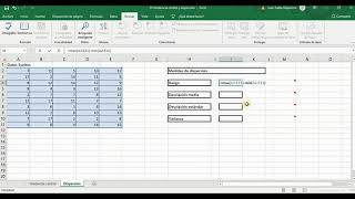 Medidas de dispersión usando Excel [upl. by Nauqe405]