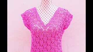 Blusa de corazones a crochet para mujer crochet ganchillo [upl. by Enelram]