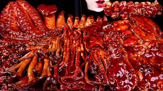 ASMR SPICY SEAFOOD SPICY ENOKI MUSHROOM OYSYER OCTOPUS SQUID CRAB SHRIMP 해물찜 팽이버섯 먹방 MUKBANG [upl. by Esiom]