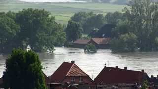 Lauenburg  ElbeHochwasser 2013  RuferSicht nach Hohnstorf [upl. by Welford]