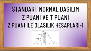 Standart Normal Dağılım  Z ve T Puanları  Z Puanı ile Alan ve Olasılık Hesapları  1 [upl. by Aiyot]