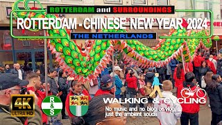 4K ROTTERDAM  CHINESE NEW YEAR 2024  YEAR OF THE DRAGON The Netherlands Walking and Cycling [upl. by Nnad496]