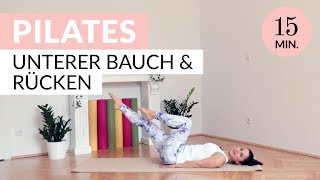 15 Min Pilates für unteren Bauch amp Rücken No Equipment [upl. by Anikal]